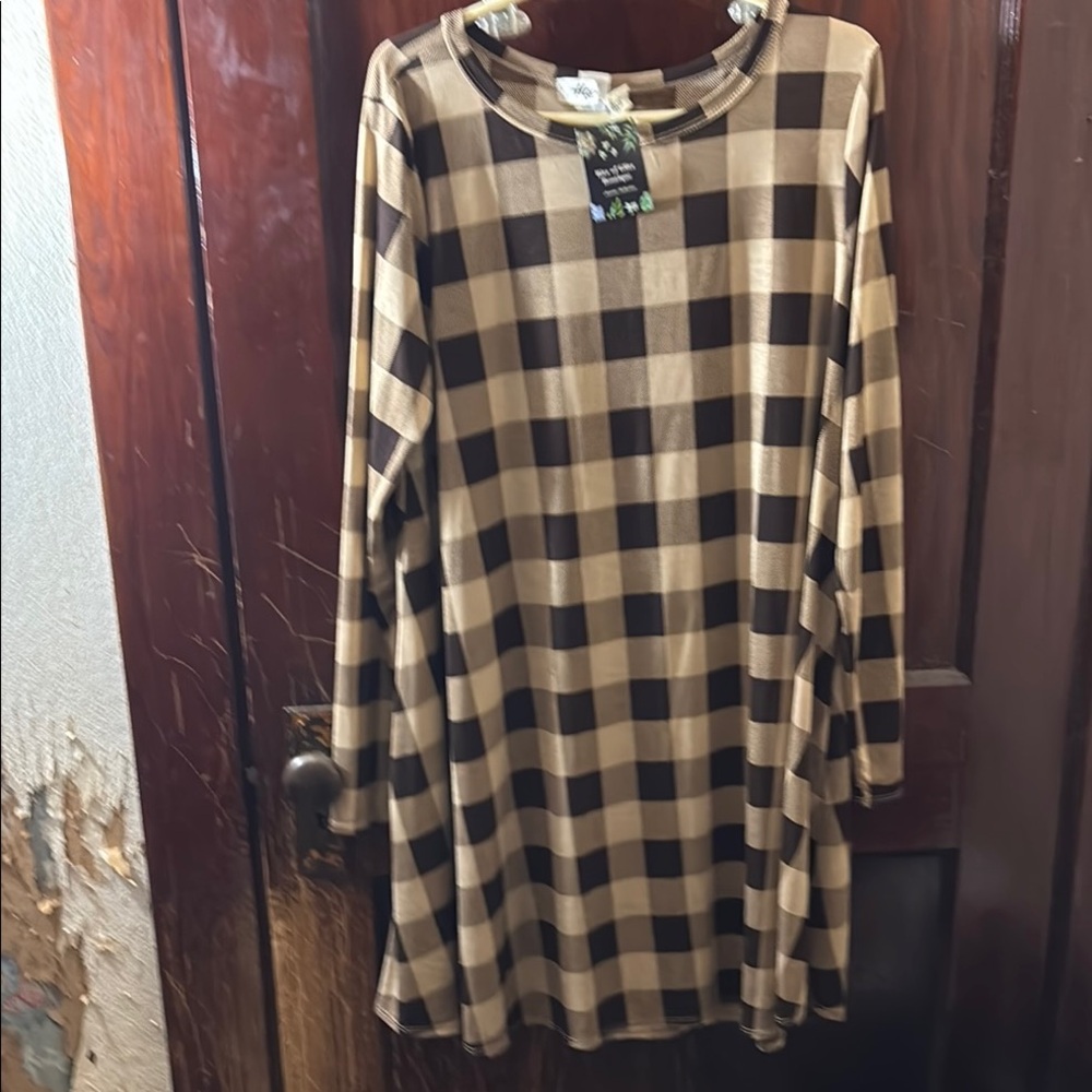 Plaid Long Sleeve Dress